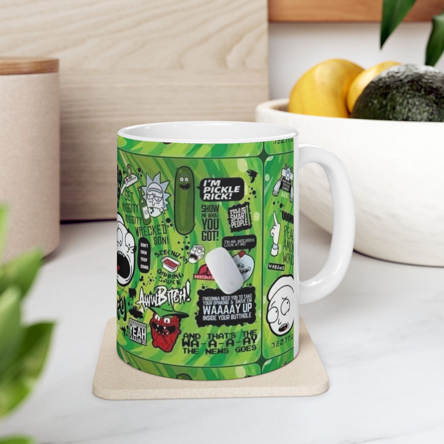 Rick and Morty Ceramic Mug – Get Schwifty Design, 11oz & 15oz Options