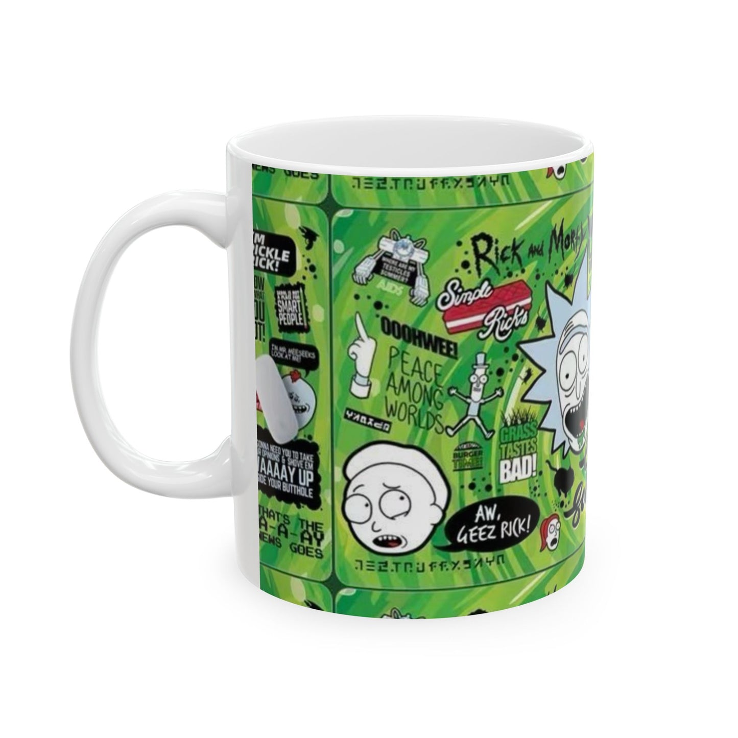 Rick and Morty Ceramic Mug – Get Schwifty Design, 11oz & 15oz Options