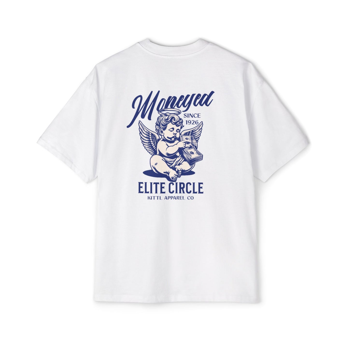 Men's Heavy Oversized Tee - Vintage Angel Money Design
