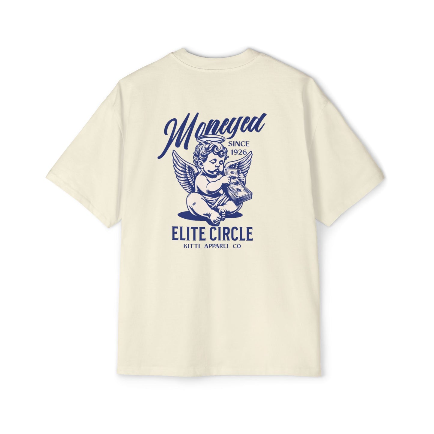 Men's Heavy Oversized Tee - Vintage Angel Money Design