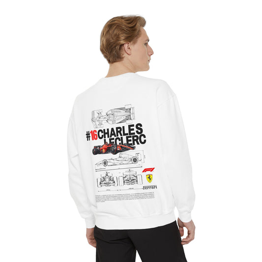 Charles Leclerc Formula 1 Sweatshirt - Unisex Garment-Dyed Crew