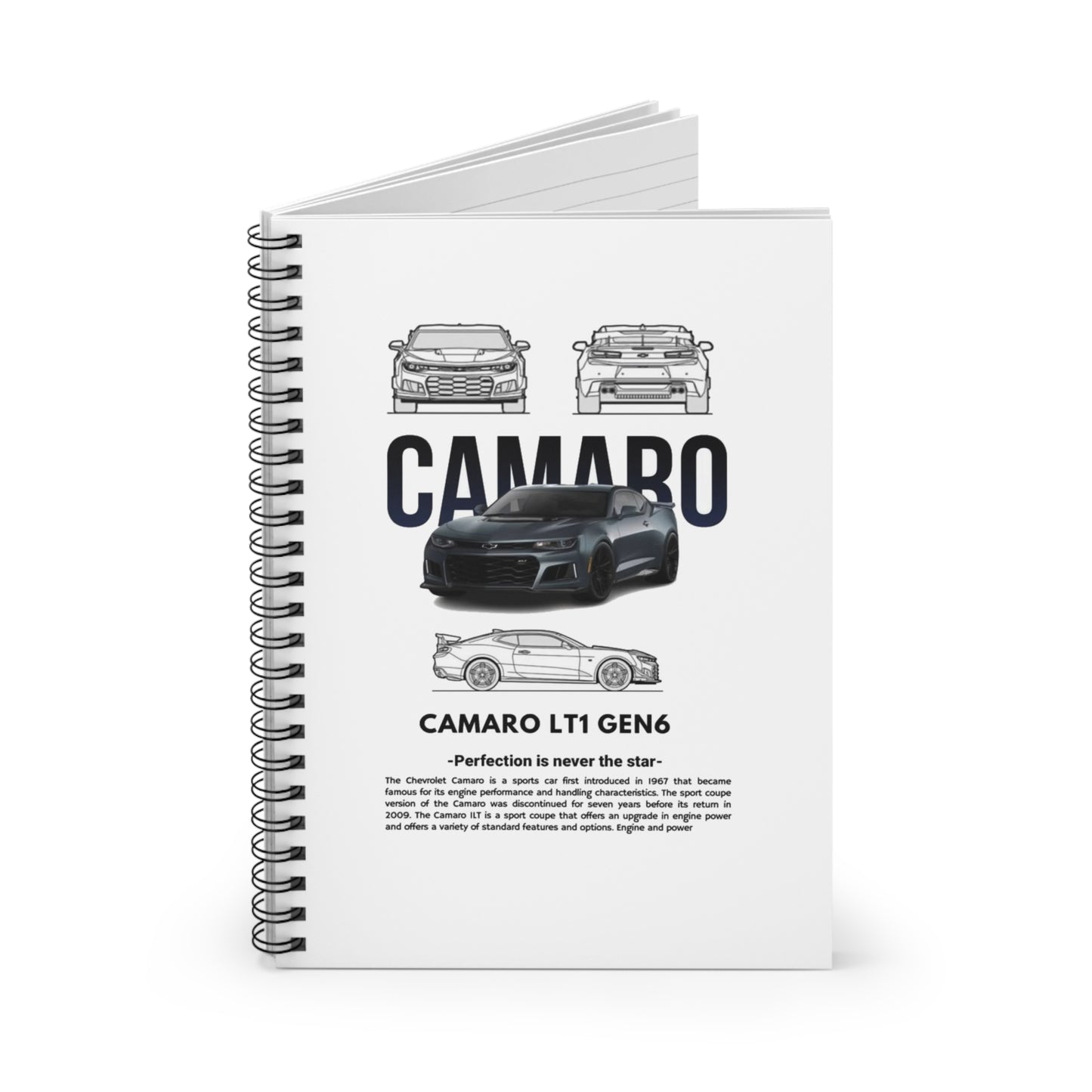Camaro LT1 Gen6 Spiral Notebook - Perfect for Car Enthusiasts