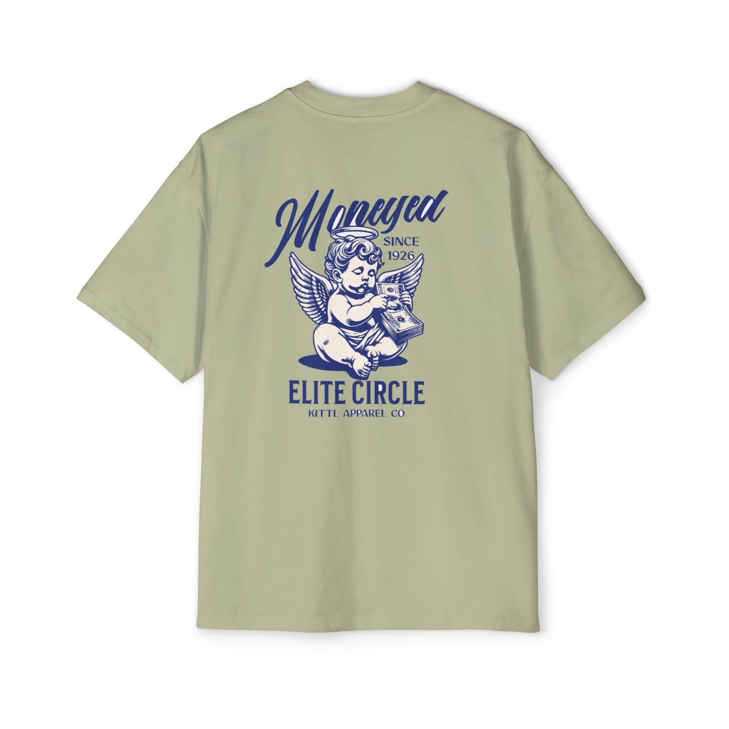 Men's Heavy Oversized Tee - Vintage Angel Money Design