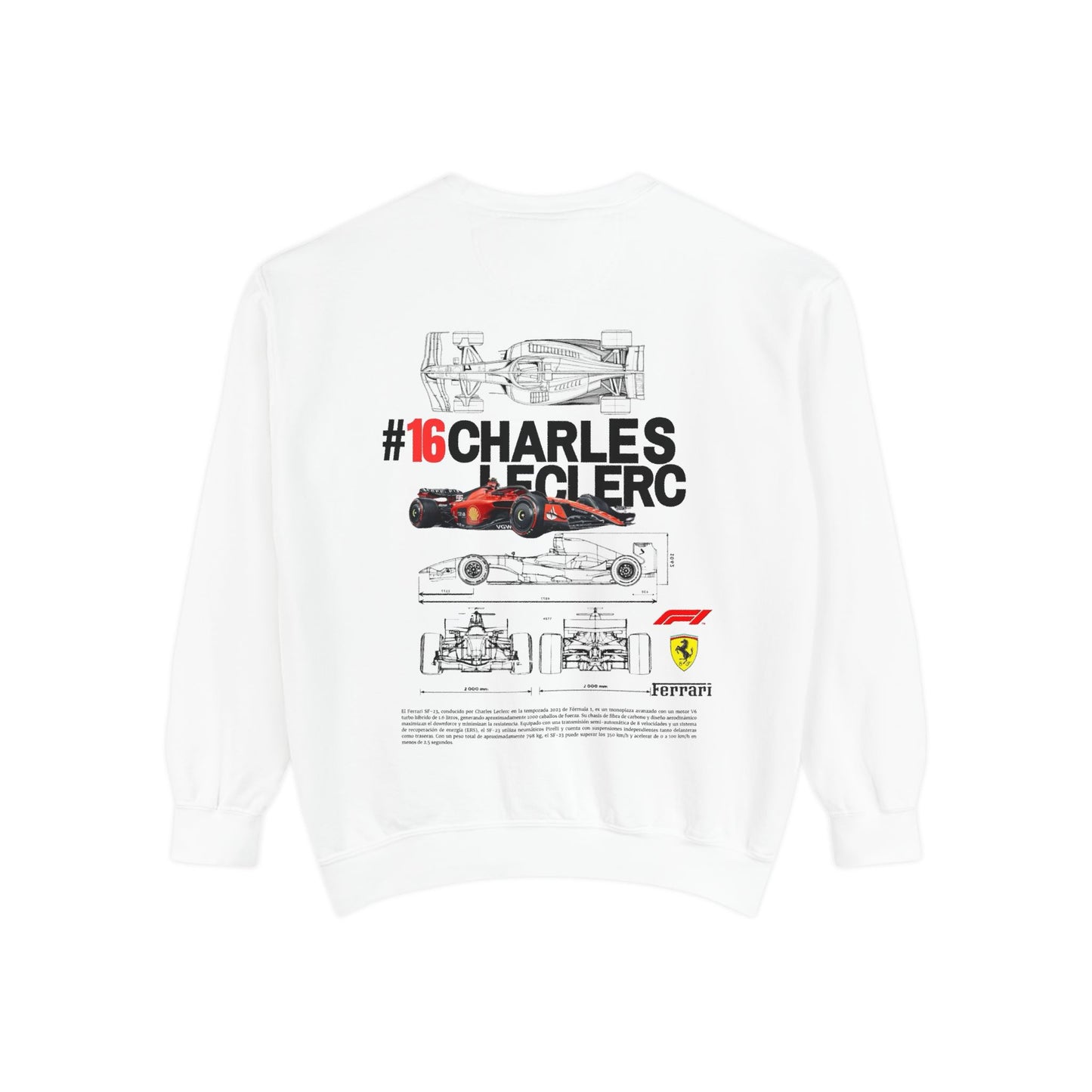 Charles Leclerc Formula 1 Sweatshirt - Unisex Garment-Dyed Crew