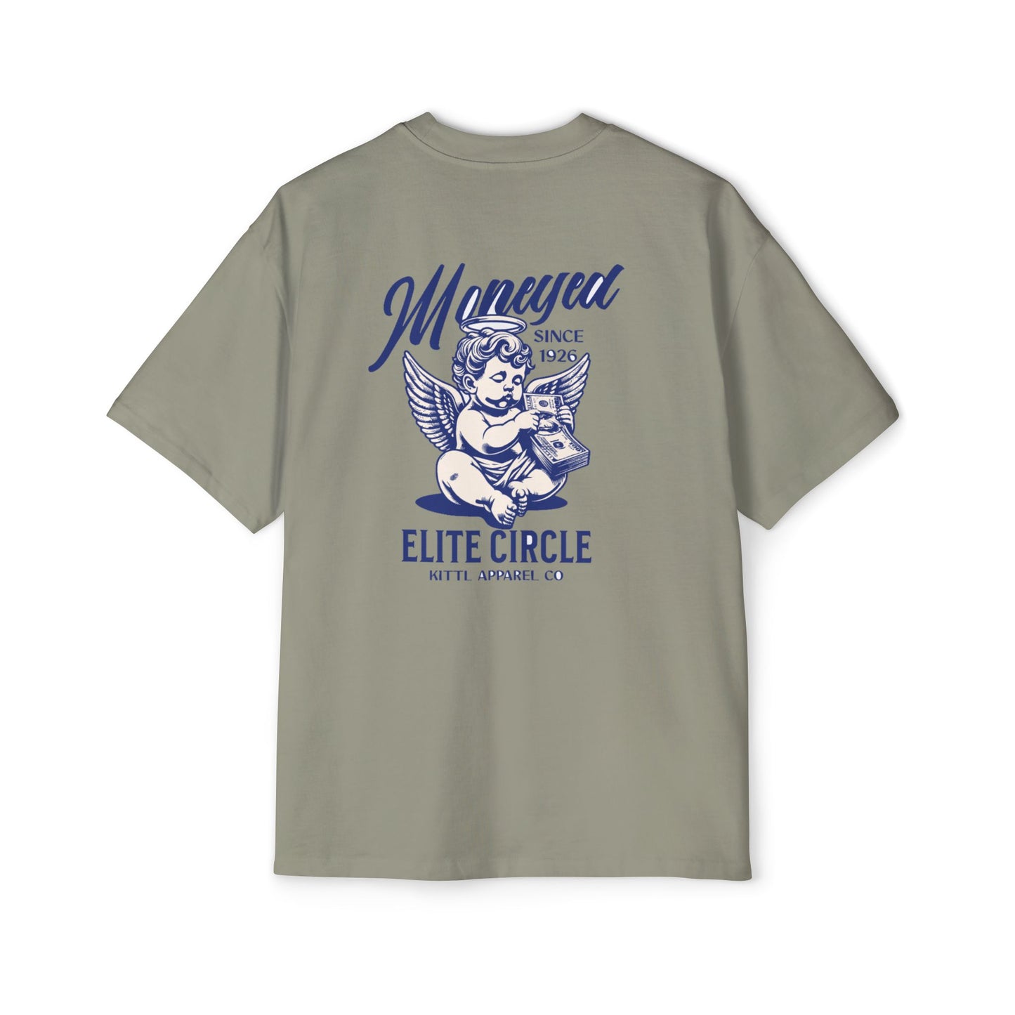 Men's Heavy Oversized Tee - Vintage Angel Money Design