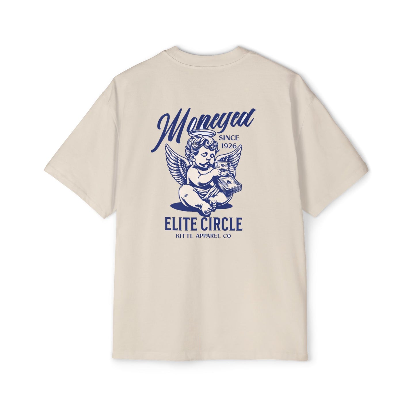 Men's Heavy Oversized Tee - Vintage Angel Money Design